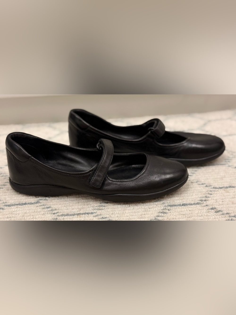 Archival PRADA SPORT Y2K Black Leather Mary Jane Flats Linea Rossa Red Stripe 37 - Picture 7 of 16